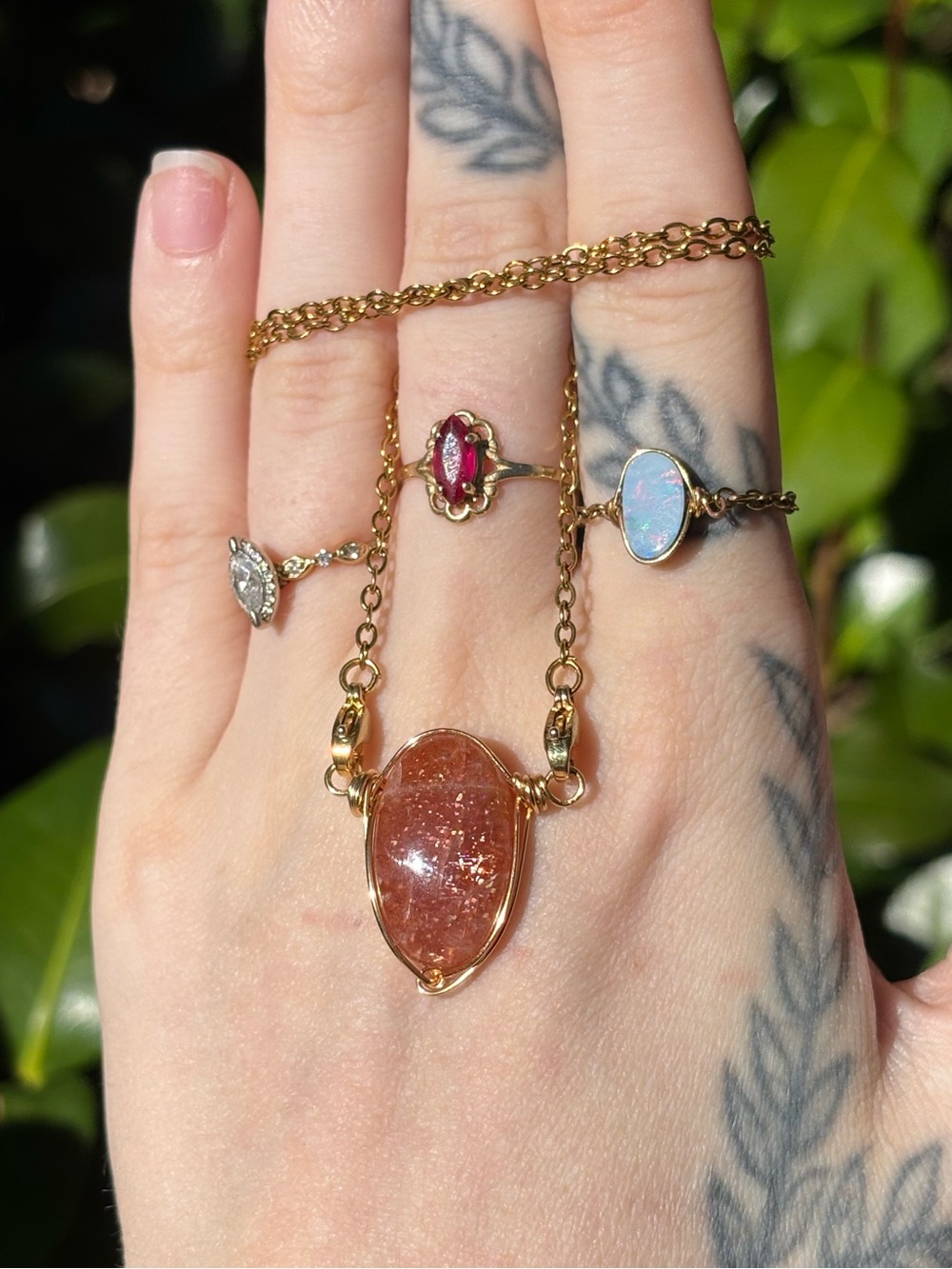 Sunstone interchangeable necklace